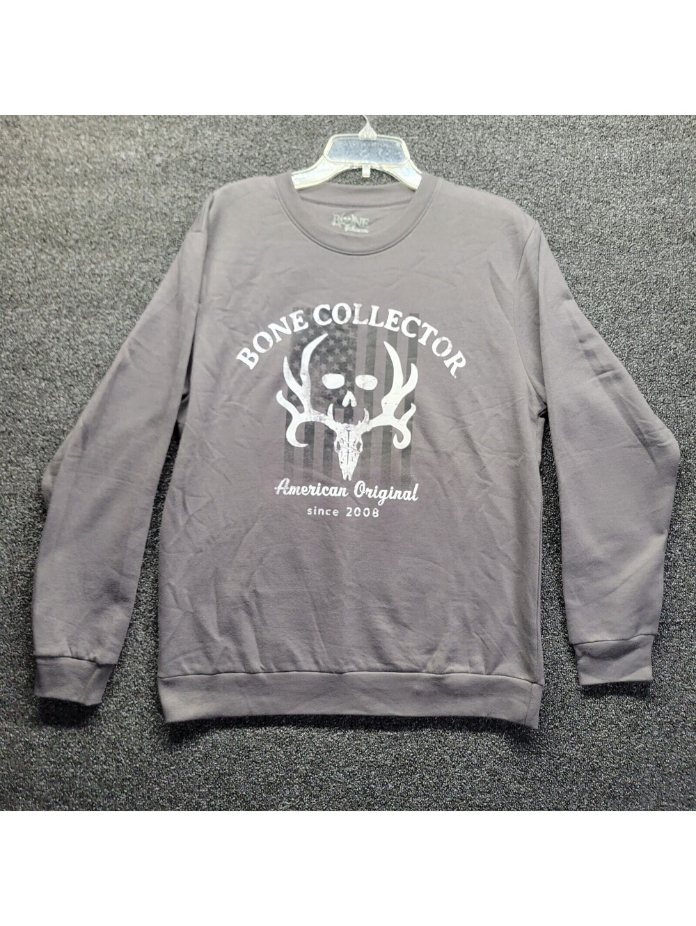 Bone Collector American Original Men's Sz M Charcoal Gray Sweatshirt